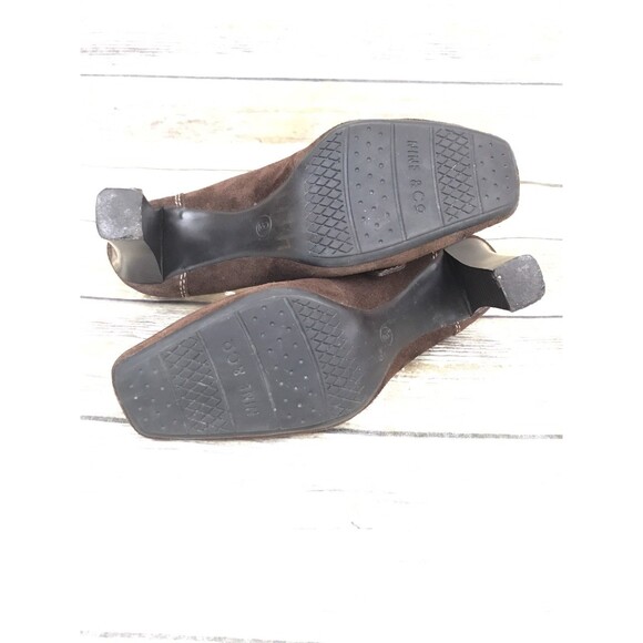 NINE & CO BY NINE WEST Womens Brown Suede Shoes Heel 9M Buckle Front - Picture 9 of 12